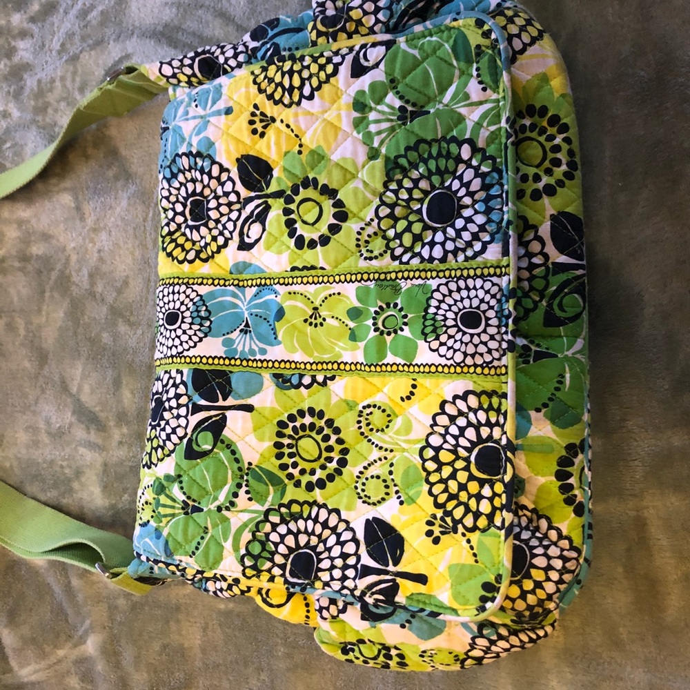 Vera Bradley Messenger Diaper Bag in Limes Up